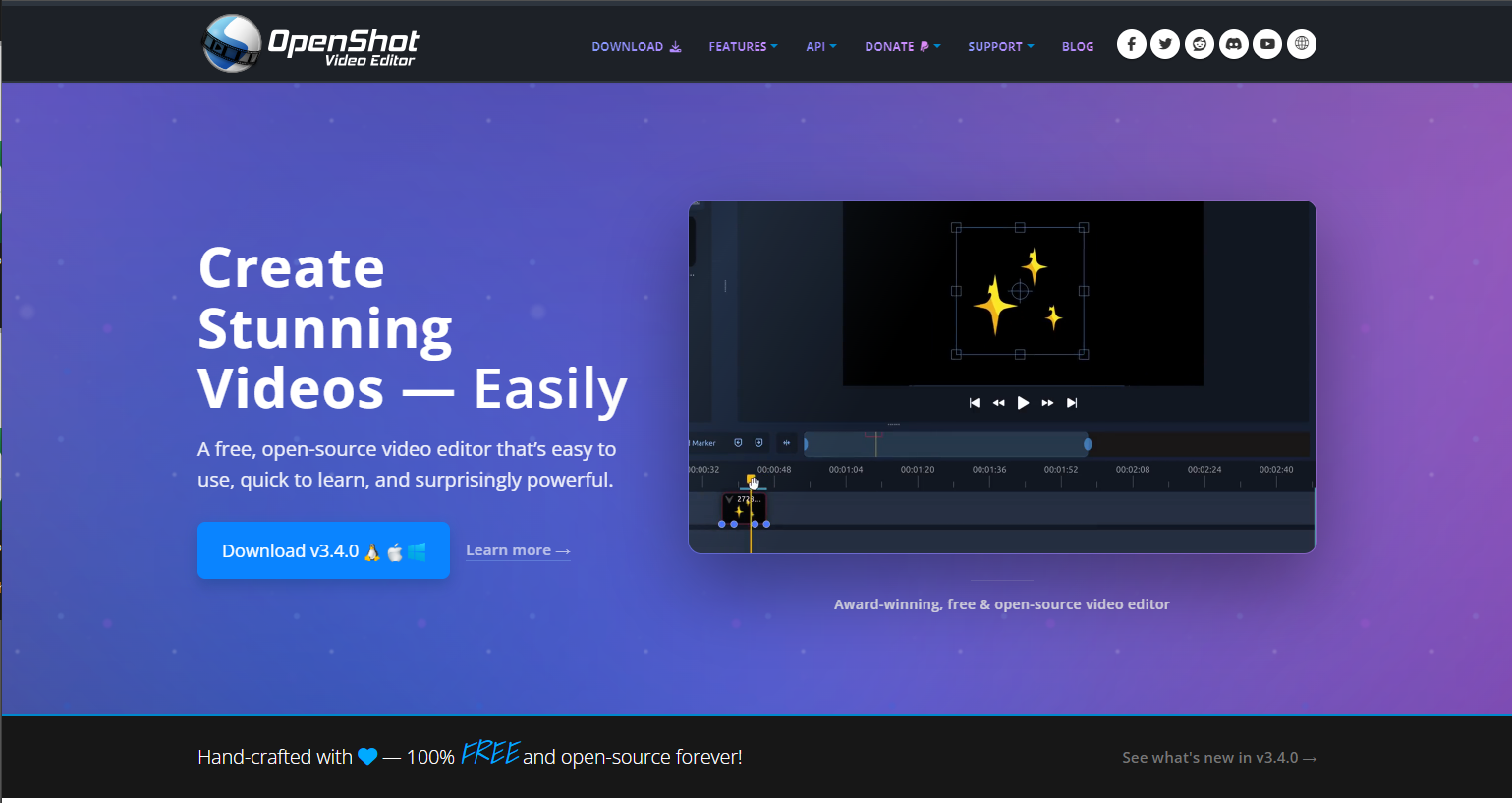 OpenShot Website Screenshot